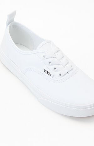 Kids White Authentic Elastic Lace Shoes image number 6