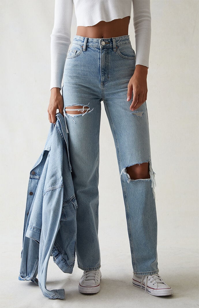 PacSun Eco Light Blue Ripped '90s Boyfriend Jeans
