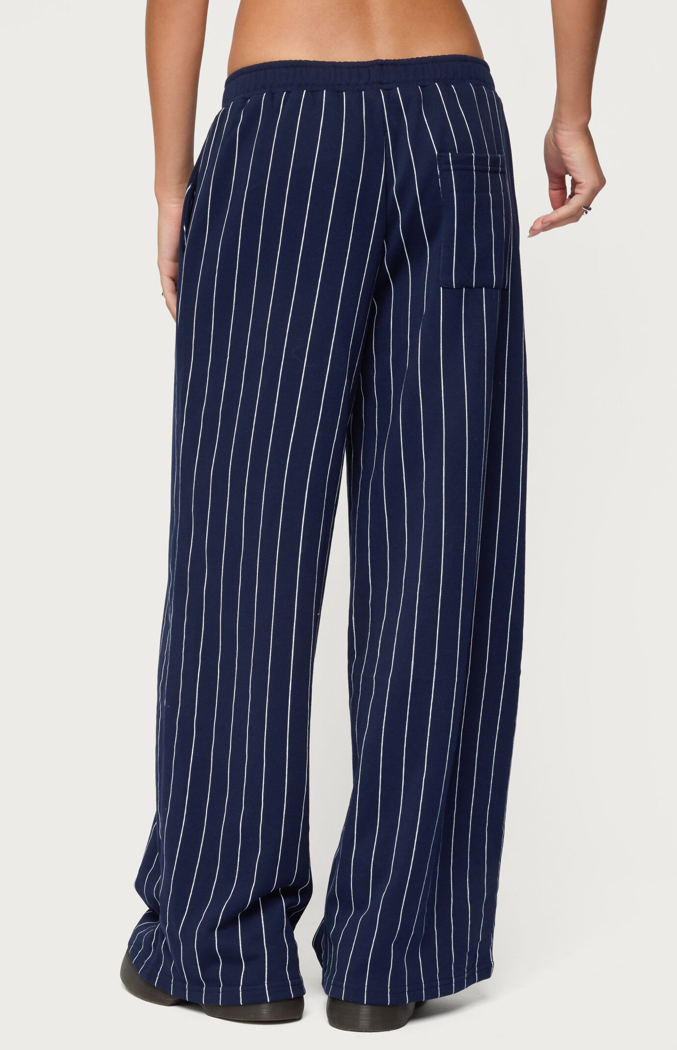 Edikted Mercer Pinstripe Wide Leg Sweatpants