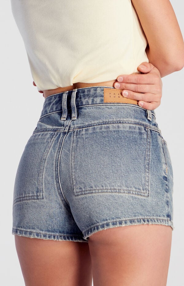 Pacsun Medium Indigo Zip Fly High Waisted Denim Festival Shorts