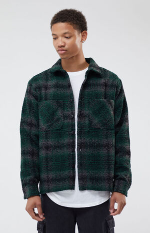 Tommy Green Plaid Classic Shacket image number 1