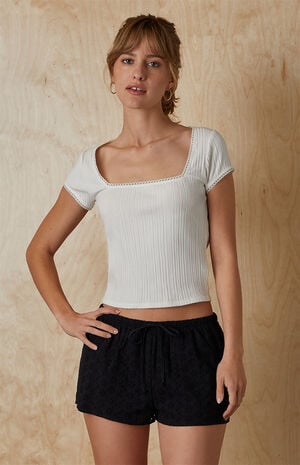Dakota Square Neck Lace T-Shirt