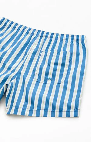 Blue Resort Striped 4.5" Swim Trunks image number 4