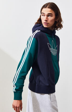 Blue & Green Off Court Trefoil Pullover Hoodie image number 2