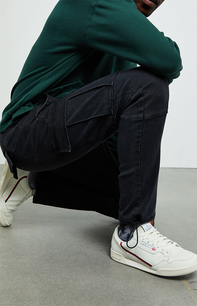 Workwear Washed Black Slim Fit Cargo Pants