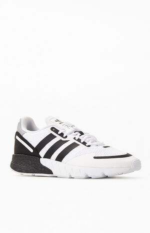 White & Black ZX 1K Boost Shoes image number 1