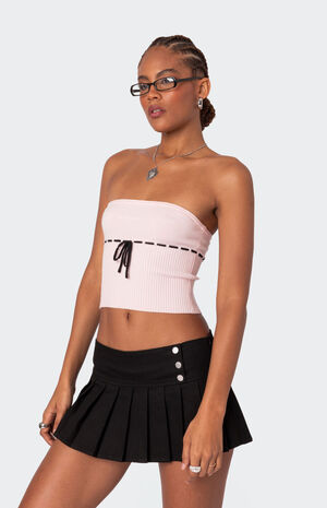 Elsie Knitted Tie Tube Top image number 3