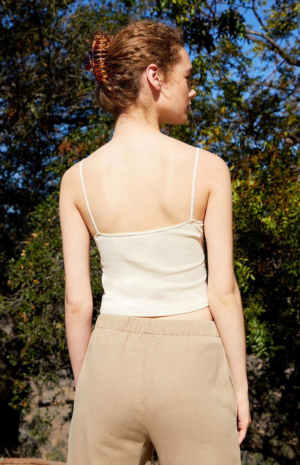 John Galt White Bustier Lace Trim Tank Top PacSun