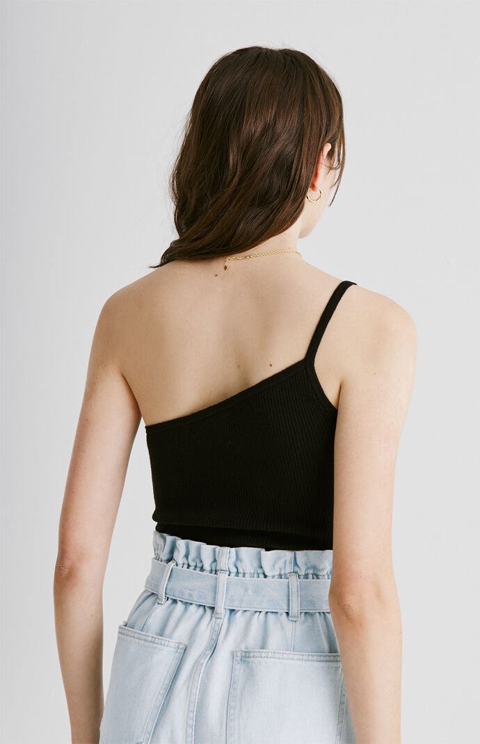 One Shoulder Sweater Tank Top