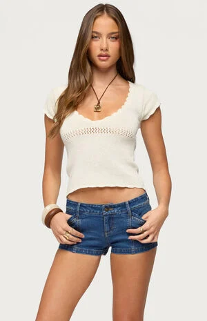 Caelyn Knit V-neck Top image number 1