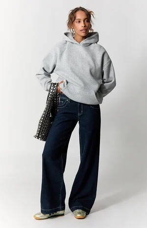 Casey Low Rise Baggy Jeans Contrast Stitch Rinse Denim image number 7