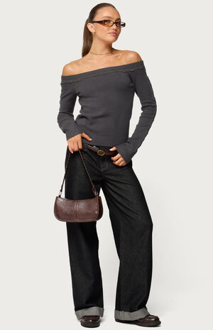 Morgen Grommet Off Shoulder Knit Top image number 5