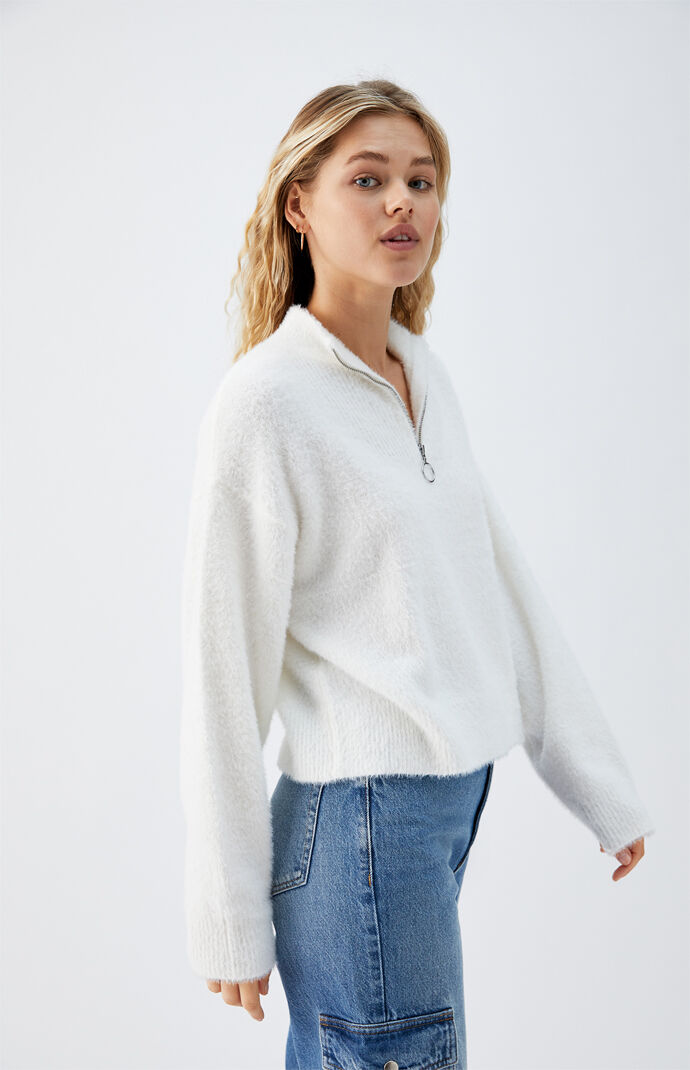 fluffy half zip jumper