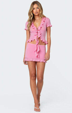 Loullie Ruffled Mini Skirt image number 4