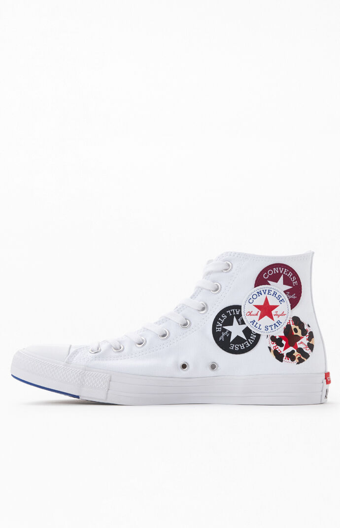 White Chuck Taylor All Star Multi Logo High Top Shoes