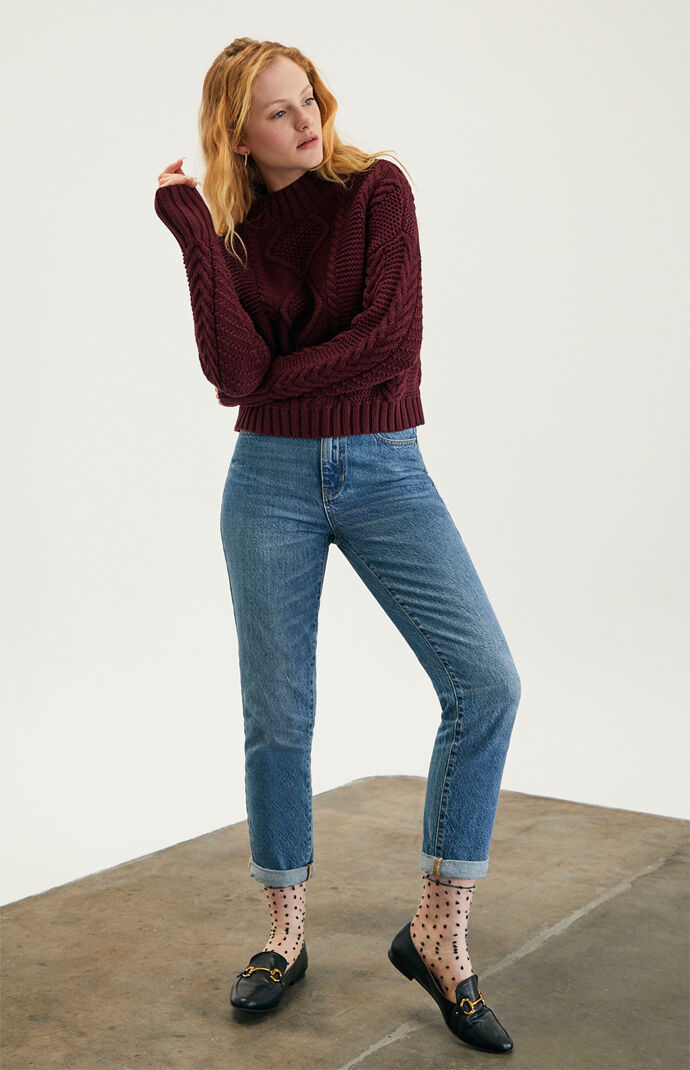 Kai Cable Mock Neck Sweater