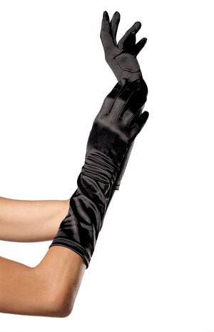 Satin Elbow Length Gloves image number 1