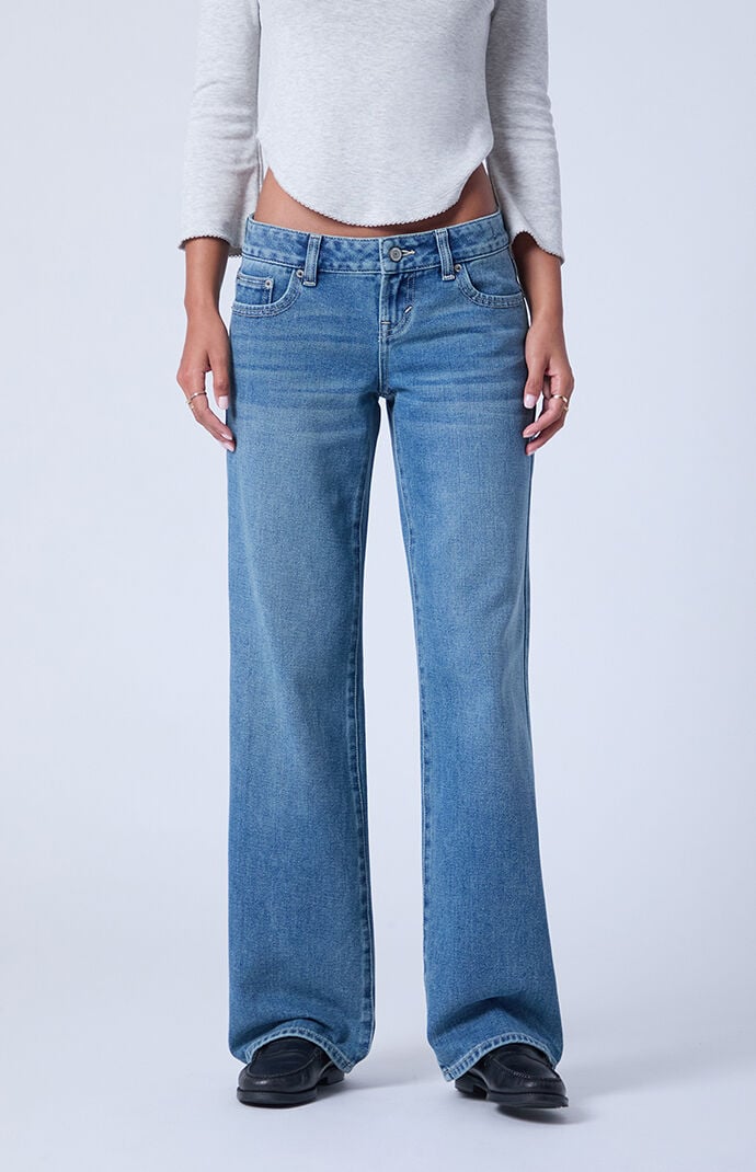 Pacsun Sammy Ultimate Low Rise Straight Leg Jeans Medium Blue