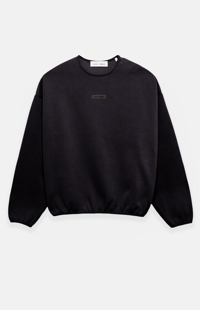 Fear of God Jet Black Modern Fit Fleece Crew Neck Sweatshirt Fear of God Jet Black Modern Fit Fleece Crew Neck Sweatshirt
