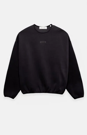 Jet Black Modern Fit Fleece Crew Neck Sweatshirt image number 1