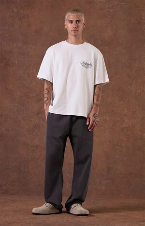 Washed Black Johnny Fleece Straight Sweatpants image number 1