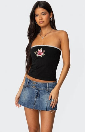 Enora Embroidered Rose Tube Top image number 1