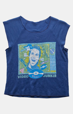 90s Video Music Junkie Cropped Sweatshirt image number 1