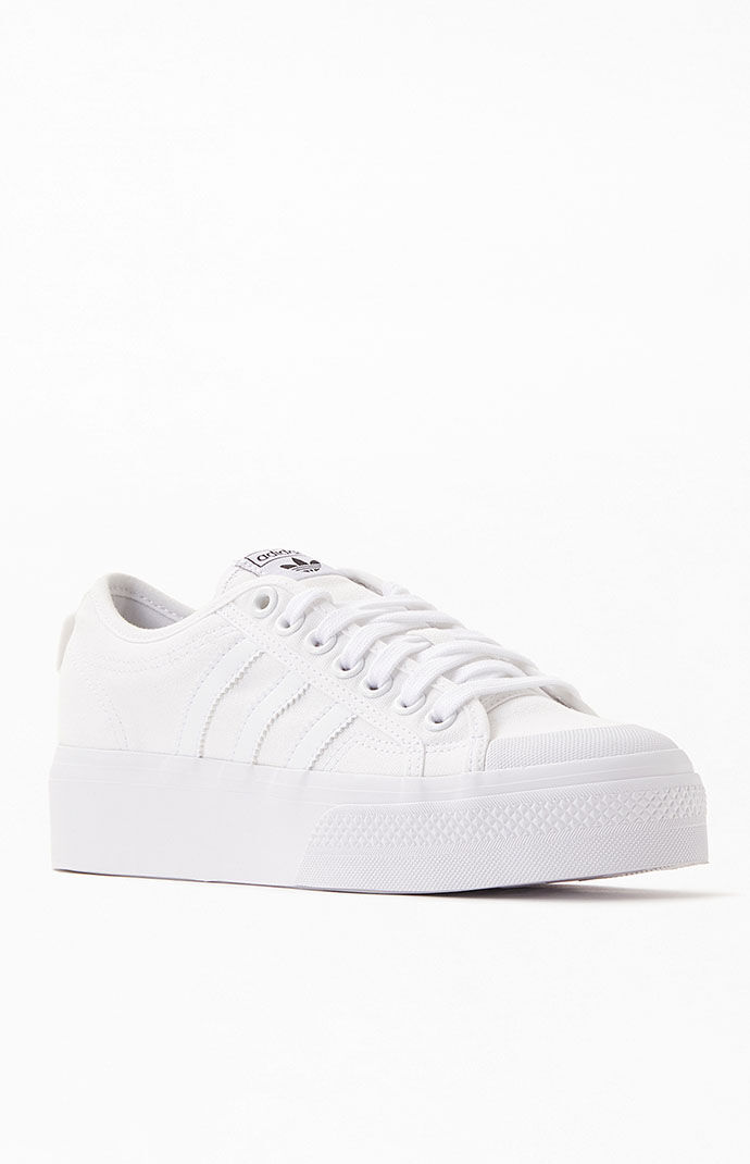 adidas Women s White Nizza Platform Sneakers PacSun
