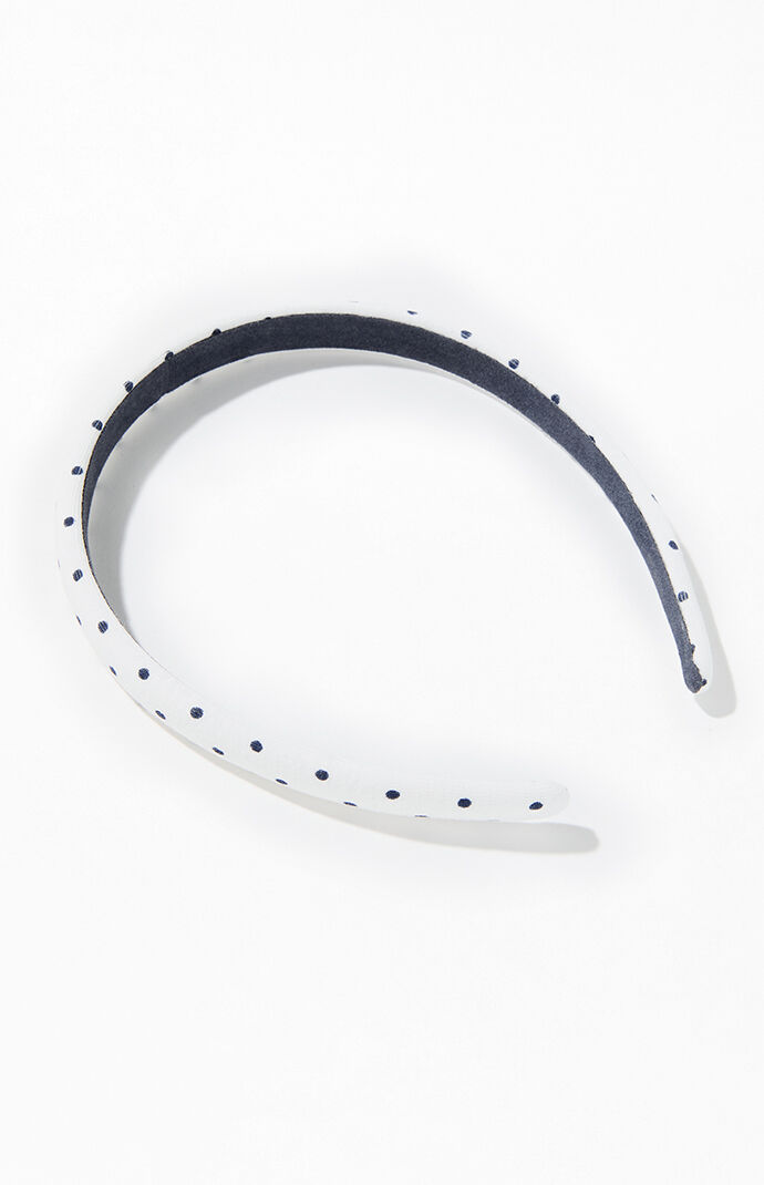 John Galt White and Black Polka Dot Headband