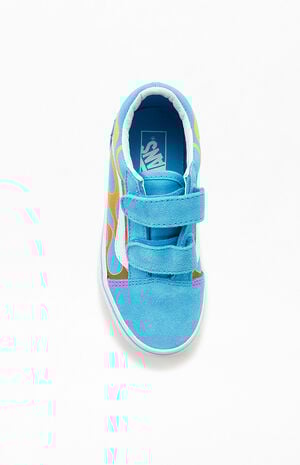 Kids Turquoise Hot Flame V Old Skool Shoes image number 5