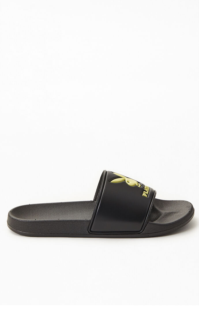 By PacSun Black & Yellow Slide Sandals