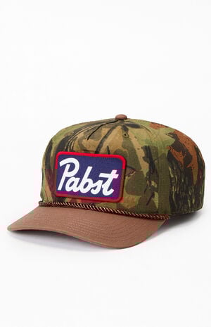 Pabst Blue Ribbon Camo Snapback Hat image number 4
