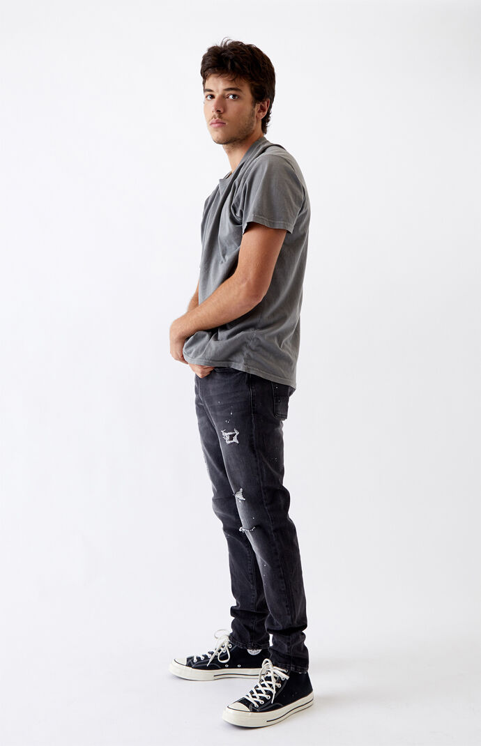 Black Paint Splatter Skinny Jeans