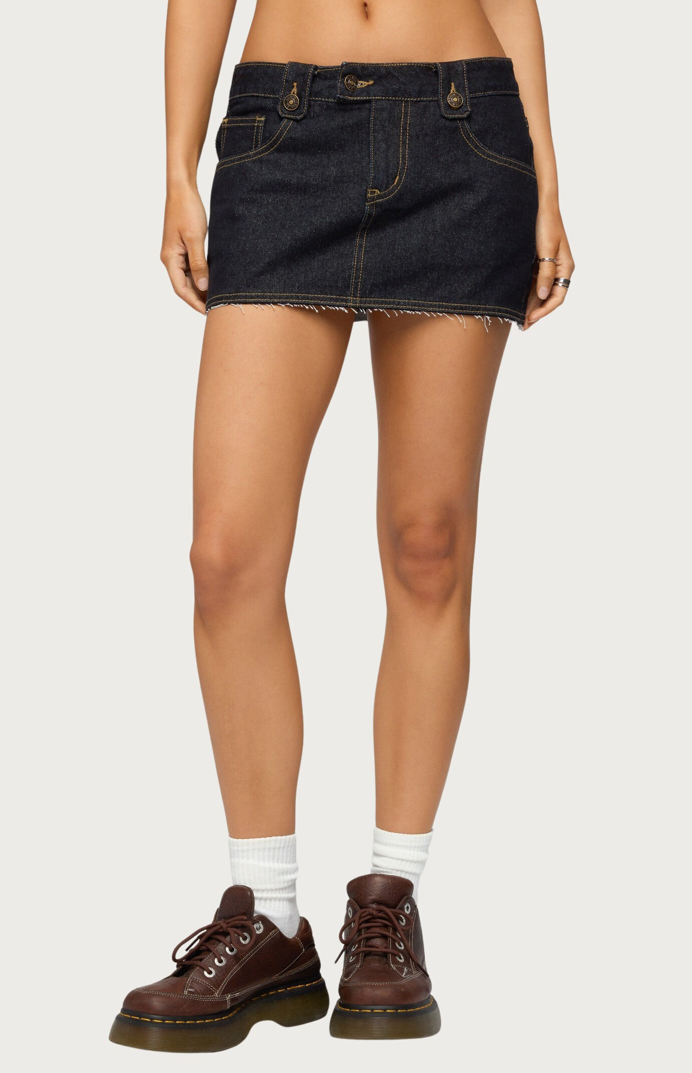 Edikted Noura Denim Mini Skirt