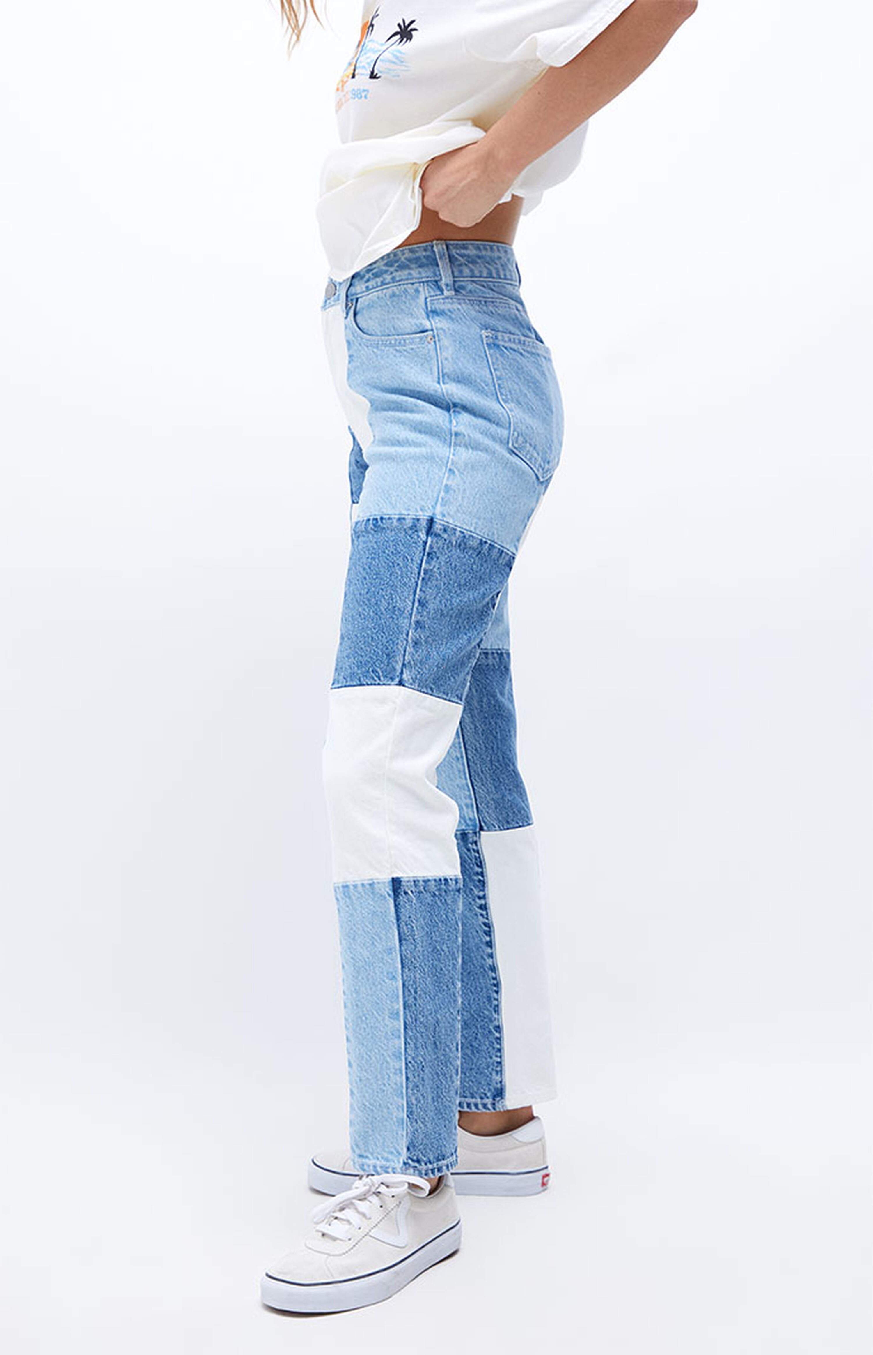 PacSun Paneled Patchwork Mom Jeans PacSun