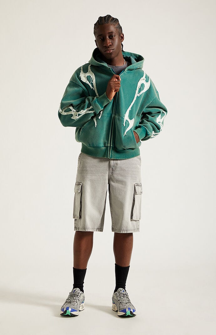 Pacsun Austin Extreme Baggy Cargo Denim Shorts