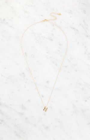 H Initial 14K Gold Plated Necklace image number 1