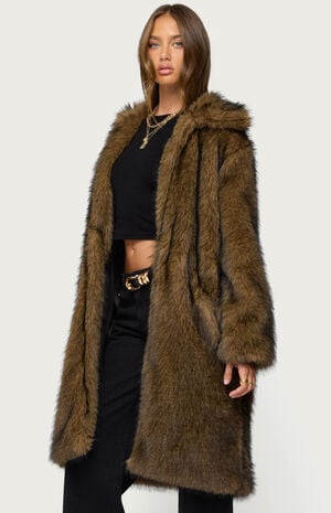 Saphira Oversized Faux Fur Maxi Coat image number 2