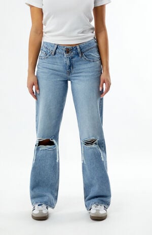 Medium Indigo Ripped Superlow Loose Jeans
