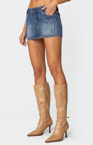 Anne Zip Up Denim Mini Skirt image number 3