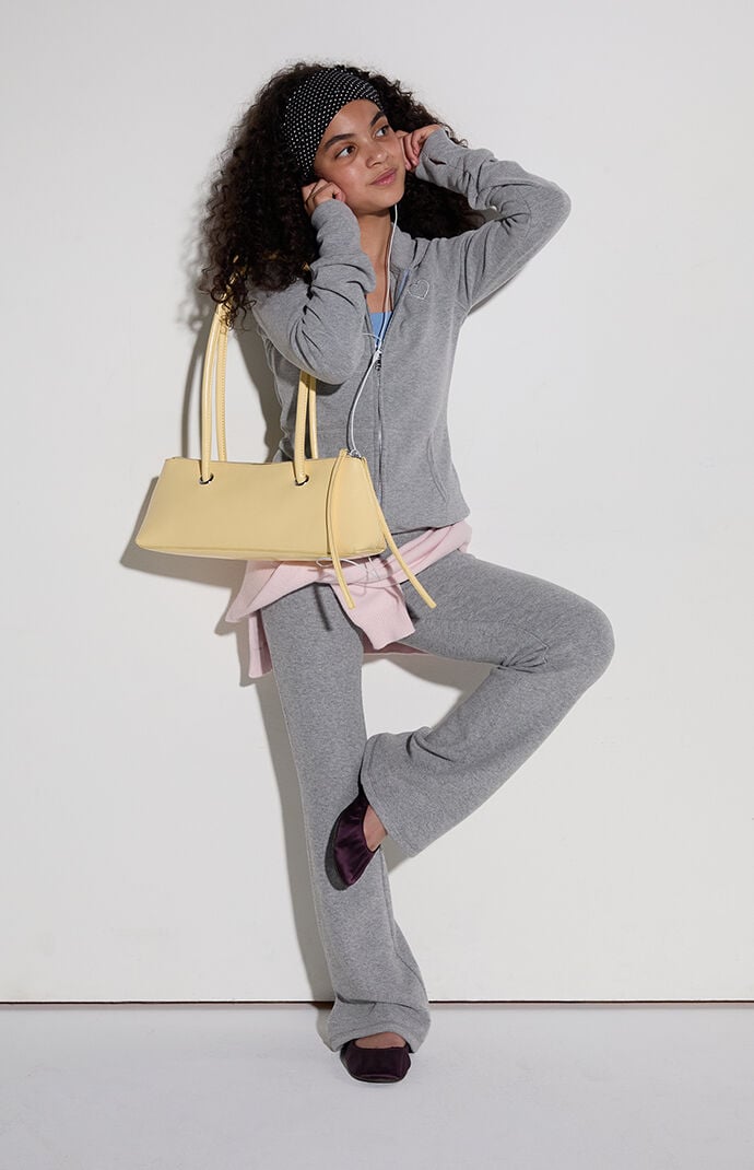 Pacsun Kids Knit Heart Flare Yoga Pants