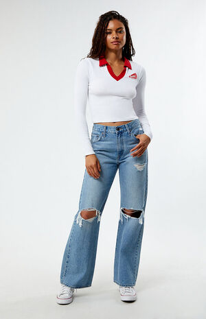 By PacSun Vintage Polo Long Sleeve Top image number 4