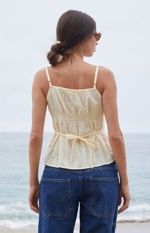 Yellow Dotted Tiffany Tank Top image number 3