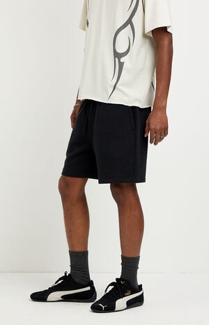 Fleece Black Sweat Shorts image number 3