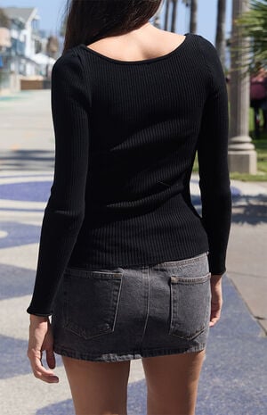 Black Zelly Long Sleeve Top image number 3