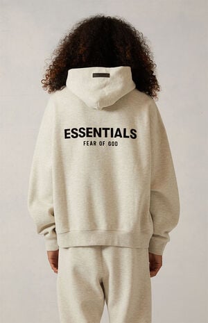 Fear of God Essentials Light Oatmeal Hoodie | PacSun