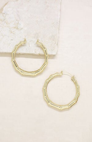 Bamboo Hoop Earrings Bamboo Hoop Earrings image number 3
