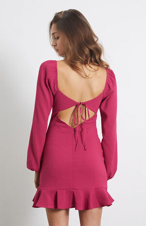 Long Sleeve Ruffle Hem Dress image number 4