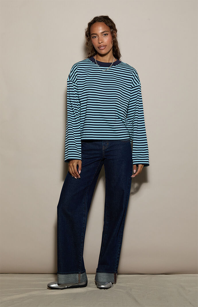 Pacsun Drew Striped Boxy Long Sleeve T-Shirt