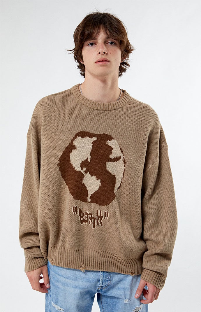 PacSun Earth Cropped Sweater PacSun